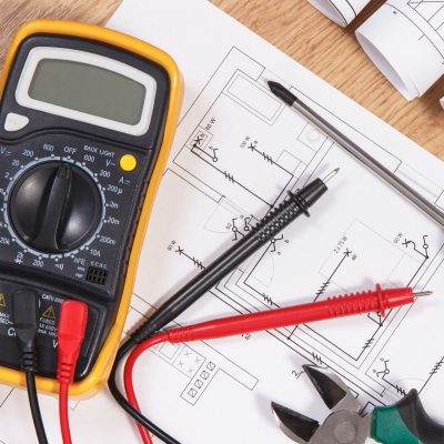 Electrical drawings, multimeter for measurement in electrical installation