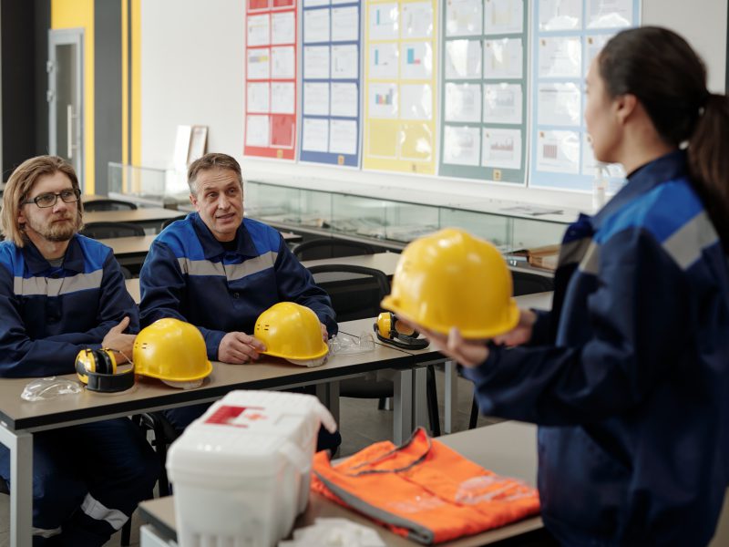 Instructor explaining occupational safety rules